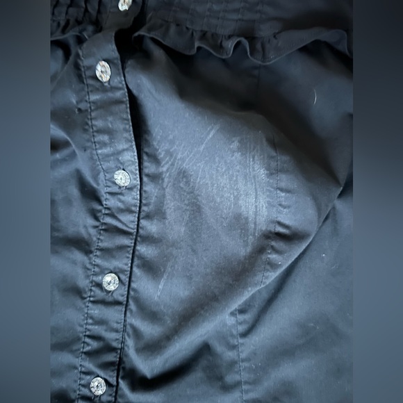 Baby Phat Y2K vintage black button up midi dress with ruffled cap sleeve size 1X - Picture 13 of 14